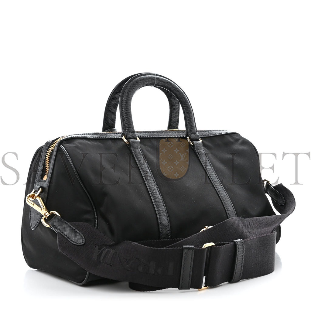 PRADA NYLON SAFFIANO RE-EDITION 1978 MEDIUM TOP HANDLE BAG BLACK (31*17*15cm) PRADA NYLON SAFFIANO RE-EDITION 1978 MEDIUM TOP HANDLE BAG BLACK (31*17*15cm)