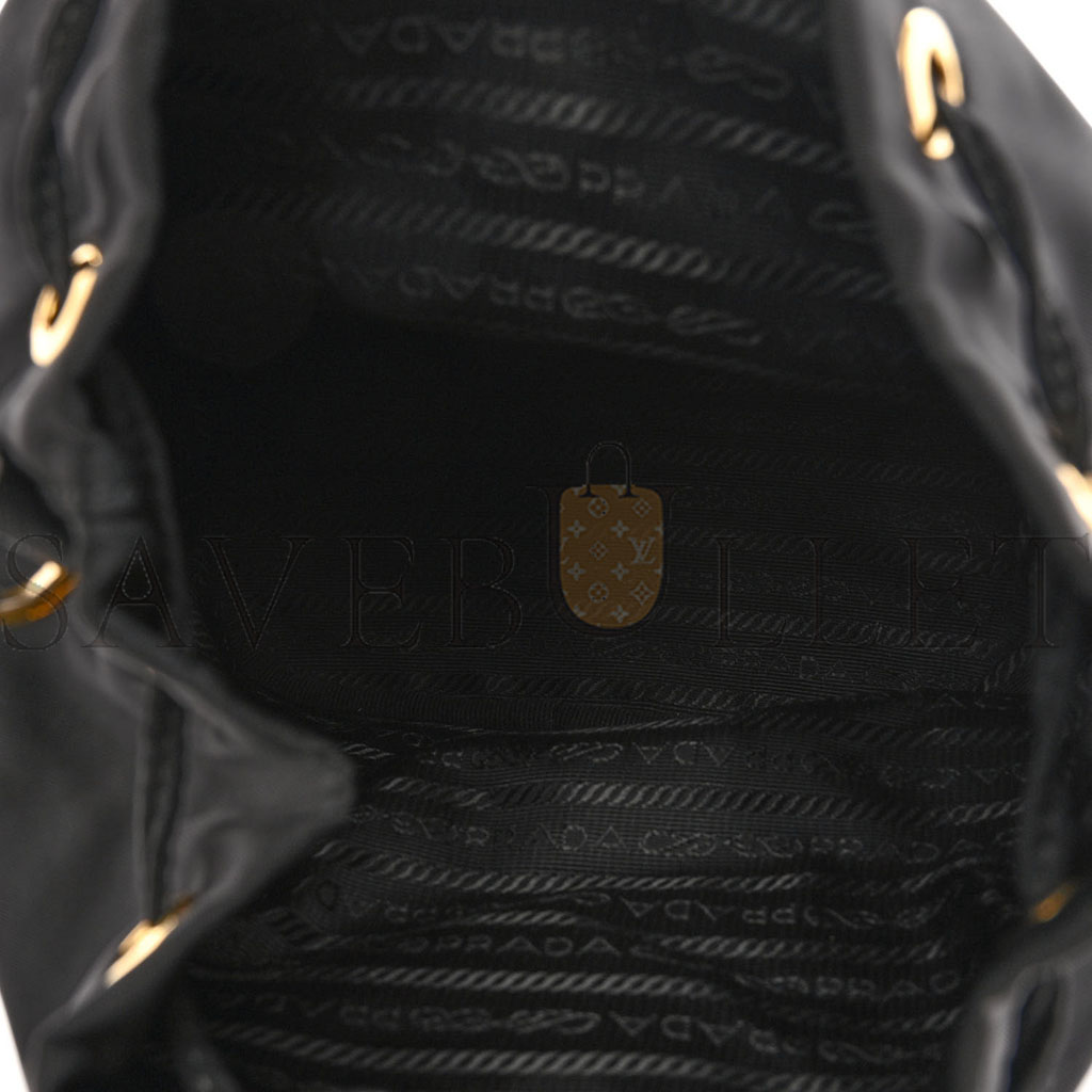 PRADA RE-NYLON DUET DRAWSTRING SHOULDER BAG BLACK (23*18*11cm) PRADA RE-NYLON DUET DRAWSTRING SHOULDER BAG BLACK (23*18*11cm)