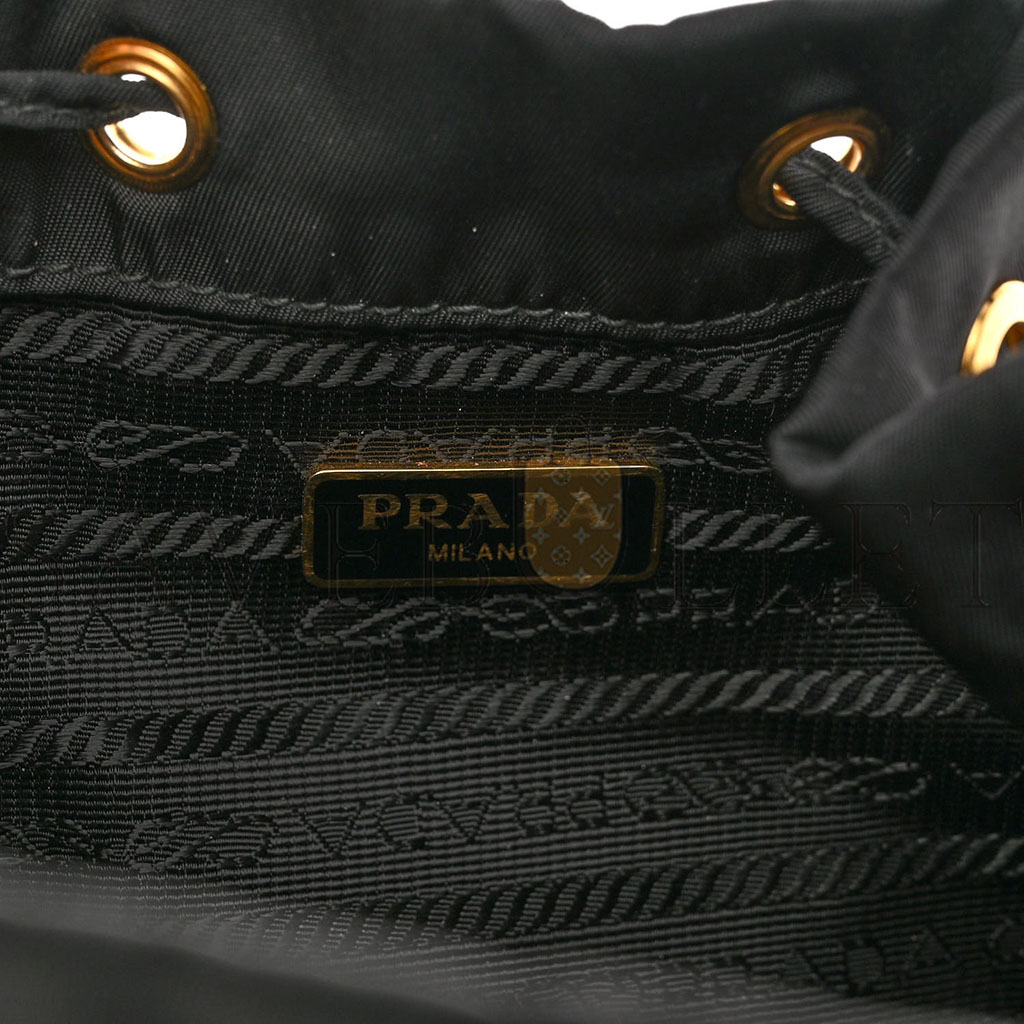 PRADA RE-NYLON DUET DRAWSTRING SHOULDER BAG BLACK (23*18*11cm) PRADA RE-NYLON DUET DRAWSTRING SHOULDER BAG BLACK (23*18*11cm)