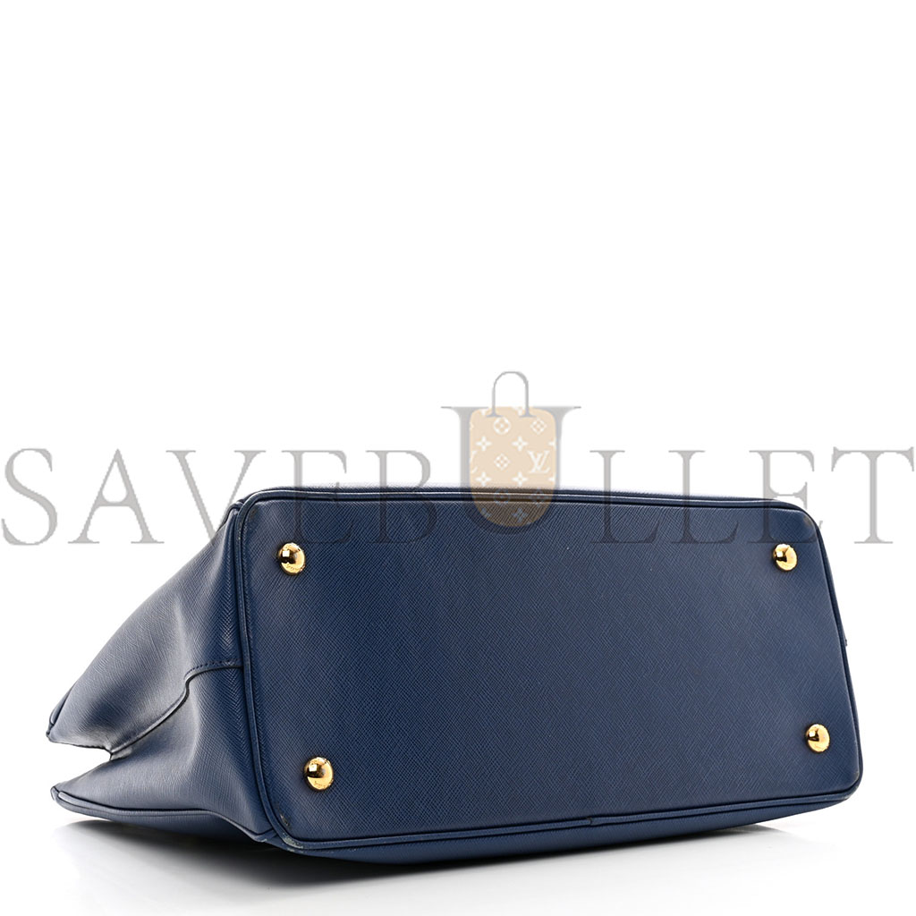 PRADA SAFFIANO LUX MEDIUM TOTE BLUETTE (33*23*14cm) PRADA SAFFIANO LUX MEDIUM TOTE BLUETTE (33*23*14cm)