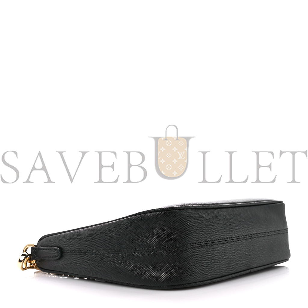 PRADA SAFFIANO LUX RE-EDITION 2005 SHOULDER BAG BLACK (22*17*6cm) PRADA SAFFIANO LUX RE-EDITION 2005 SHOULDER BAG BLACK (22*17*6cm)