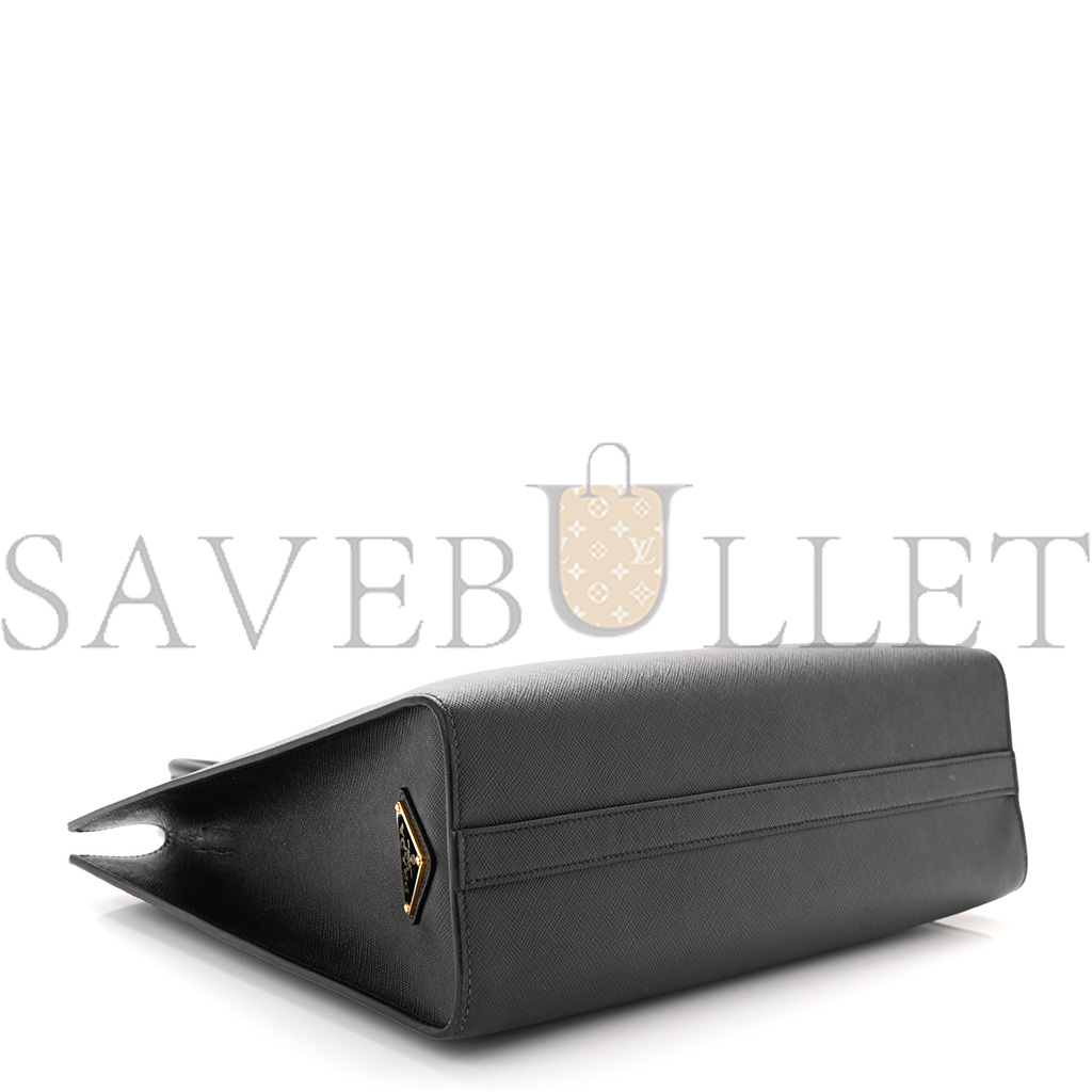 PRADA SAFFIANO LUX EMBOSSED LOGO LARGE SHOULDER BAG BLACK (33*26*11cm) PRADA SAFFIANO LUX EMBOSSED LOGO LARGE SHOULDER BAG BLACK (33*26*11cm)
