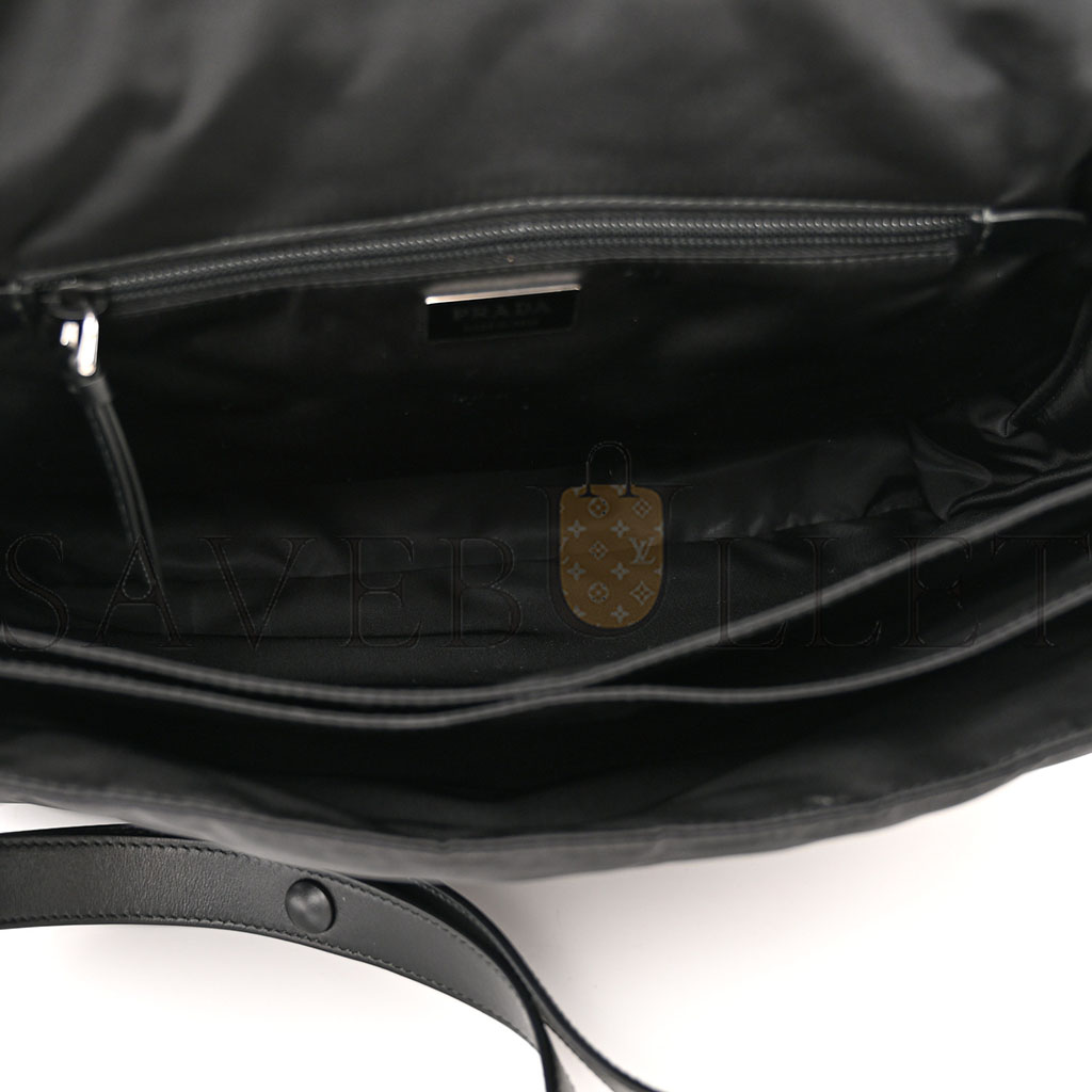 PRADA RE-NYLON SMALL PADDED SHOULDER BAG BLACK (36*29*15cm) PRADA RE-NYLON SMALL PADDED SHOULDER BAG BLACK (36*29*15cm)