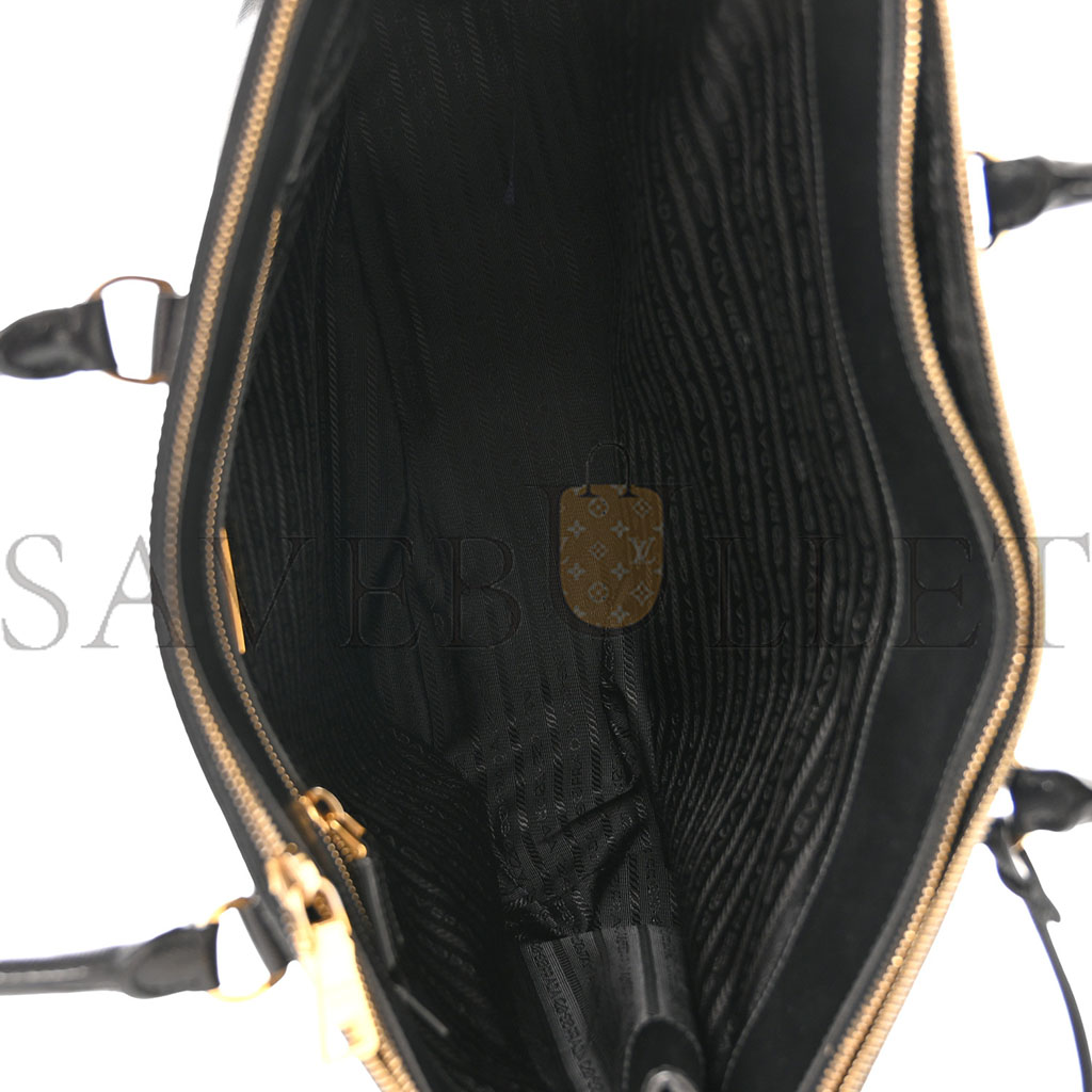 PRADA SAFFIANO LUX EXTRA LARGE GALLERIA DOUBLE ZIP TOTE BLACK (40*30*17cm) PRADA SAFFIANO LUX EXTRA LARGE GALLERIA DOUBLE ZIP TOTE BLACK (40*30*17cm)