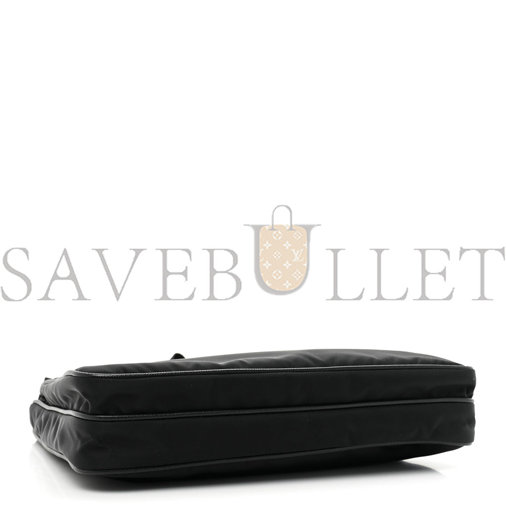 PRADA RE-NYLON SAFFIANO MESSENGER BAG BLACK (28*25*6cm) PRADA RE-NYLON SAFFIANO MESSENGER BAG BLACK (28*25*6cm)