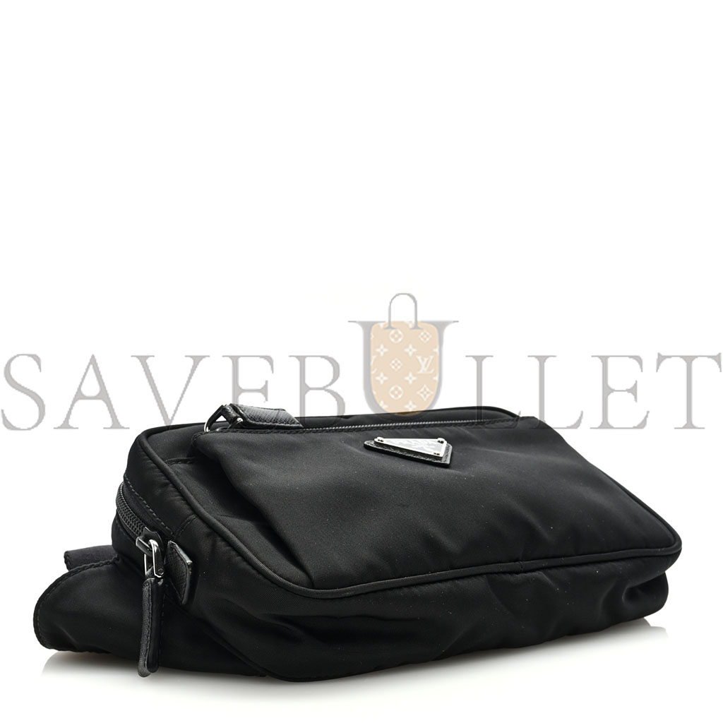 PRADA RE-NYLON SAFFIANO BELT BAG BLACK (21*13*5cm) PRADA RE-NYLON SAFFIANO BELT BAG BLACK (21*13*5cm)
