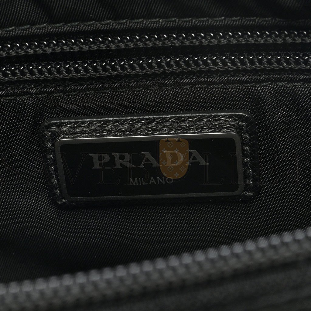 PRADA RE-NYLON SAFFIANO BELT BAG BLACK (21*13*5cm) PRADA RE-NYLON SAFFIANO BELT BAG BLACK (21*13*5cm)