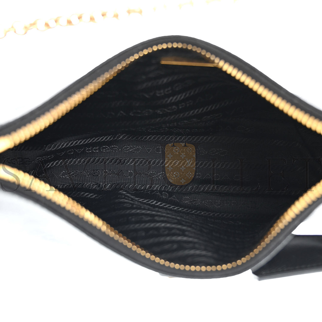 PRADA SAFFIANO LUX RE-EDITION 2005 SHOULDER BAG BLACK (22*17*6cm) PRADA SAFFIANO LUX RE-EDITION 2005 SHOULDER BAG BLACK (22*17*6cm)
