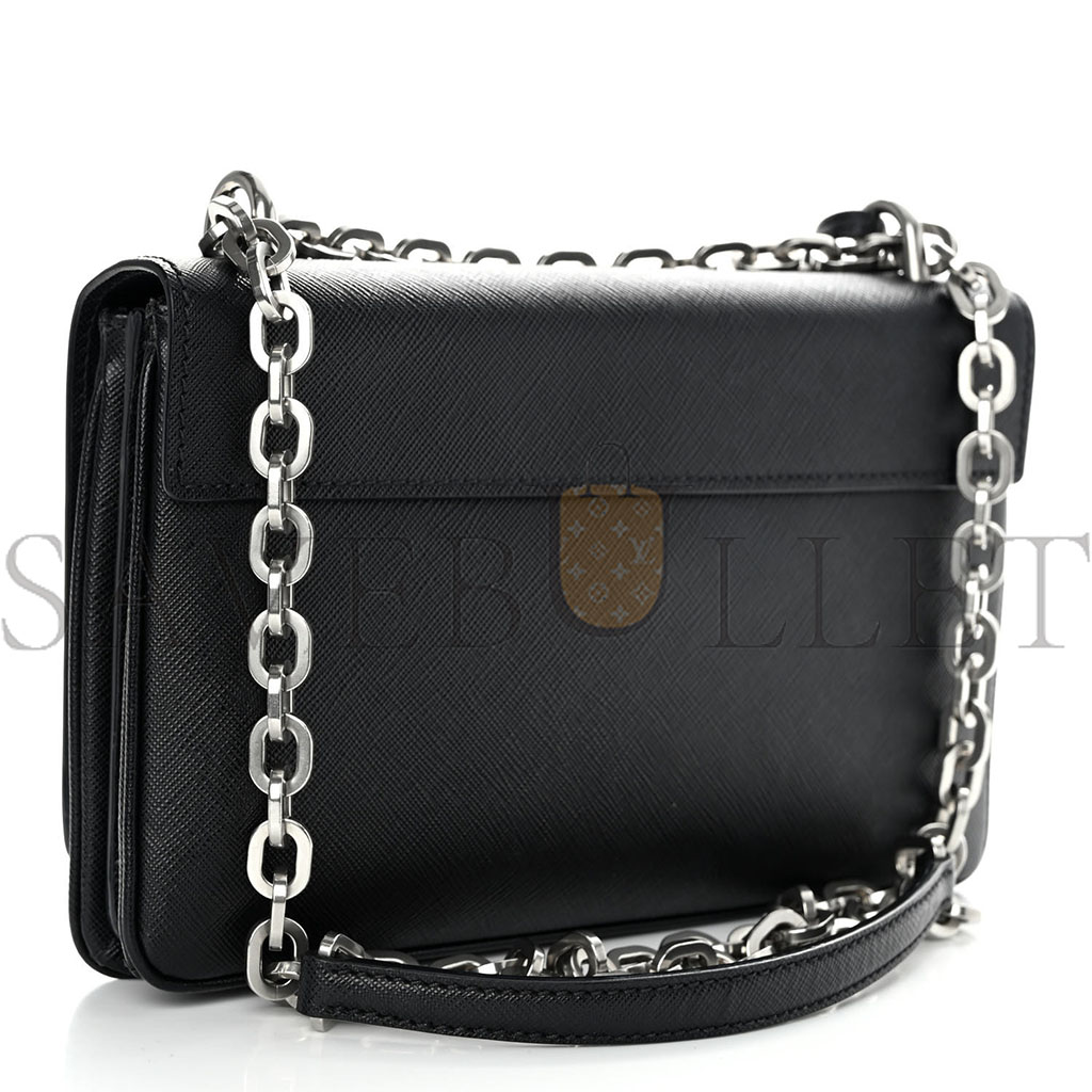 PRADA SAFFIANO LUX CHAIN SHOULDER BAG BLACK (24*15*6cm) PRADA SAFFIANO LUX CHAIN SHOULDER BAG BLACK (24*15*6cm)