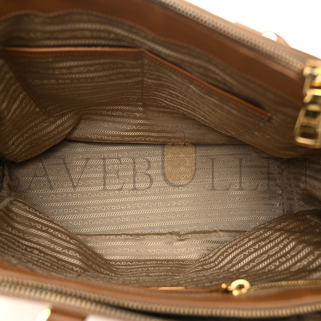 PRADA SAFFIANO LARGE GALLERIA DOUBLE ZIP TOTE CARAMEL (36*26*16cm) PRADA SAFFIANO LARGE GALLERIA DOUBLE ZIP TOTE CARAMEL (36*26*16cm)
