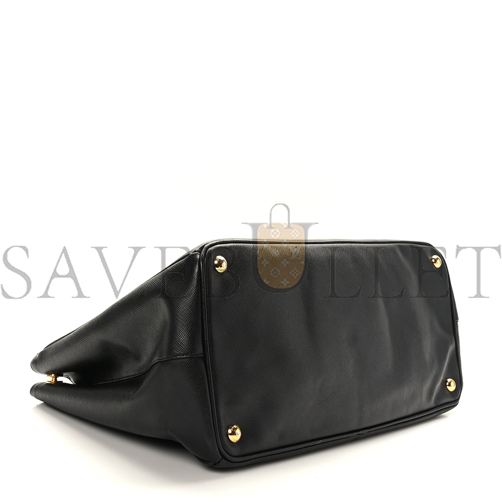 PRADA SAFFIANO LARGE GALLERIA DOUBLE ZIP TOTE BLACK (36*27*15cm) PRADA SAFFIANO LARGE GALLERIA DOUBLE ZIP TOTE BLACK (36*27*15cm)