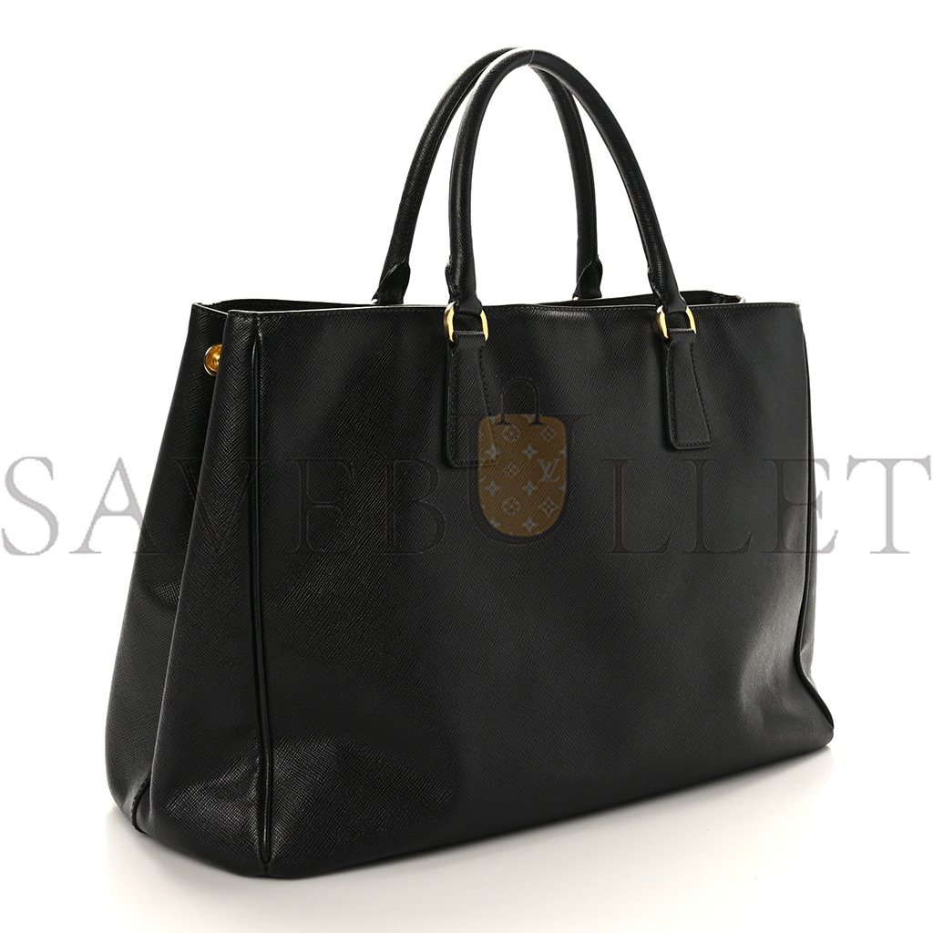 PRADA SAFFIANO LARGE GALLERIA DOUBLE ZIP TOTE BLACK (36*27*15cm) PRADA SAFFIANO LARGE GALLERIA DOUBLE ZIP TOTE BLACK (36*27*15cm)