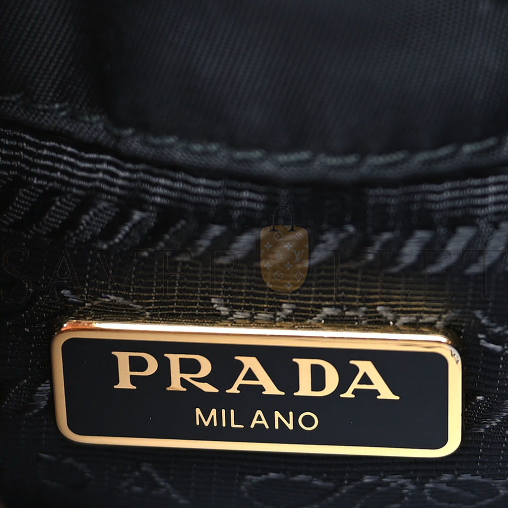 PRADA SAFFIANO TESSUTO NYLON MINI BUCKET CROSSBODY BAG BLACK (23*18*11cm) PRADA SAFFIANO TESSUTO NYLON MINI BUCKET CROSSBODY BAG BLACK (23*18*11cm)