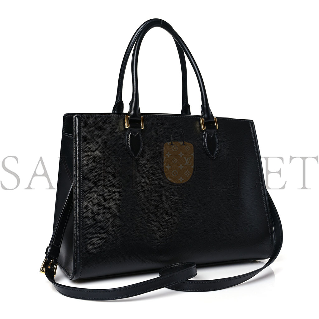 PRADA SAFFIANO SOFT CALFSKIN TOTE BLACK (26*22*10cm) PRADA SAFFIANO SOFT CALFSKIN TOTE BLACK (26*22*10cm)