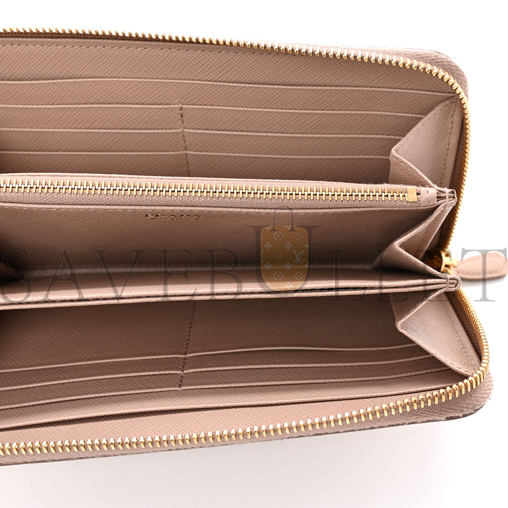 PRADA SAFFIANO SHINE ZIP AROUND WALLET CIPRIA (20*11*2cm) PRADA SAFFIANO SHINE ZIP AROUND WALLET CIPRIA (20*11*2cm)
