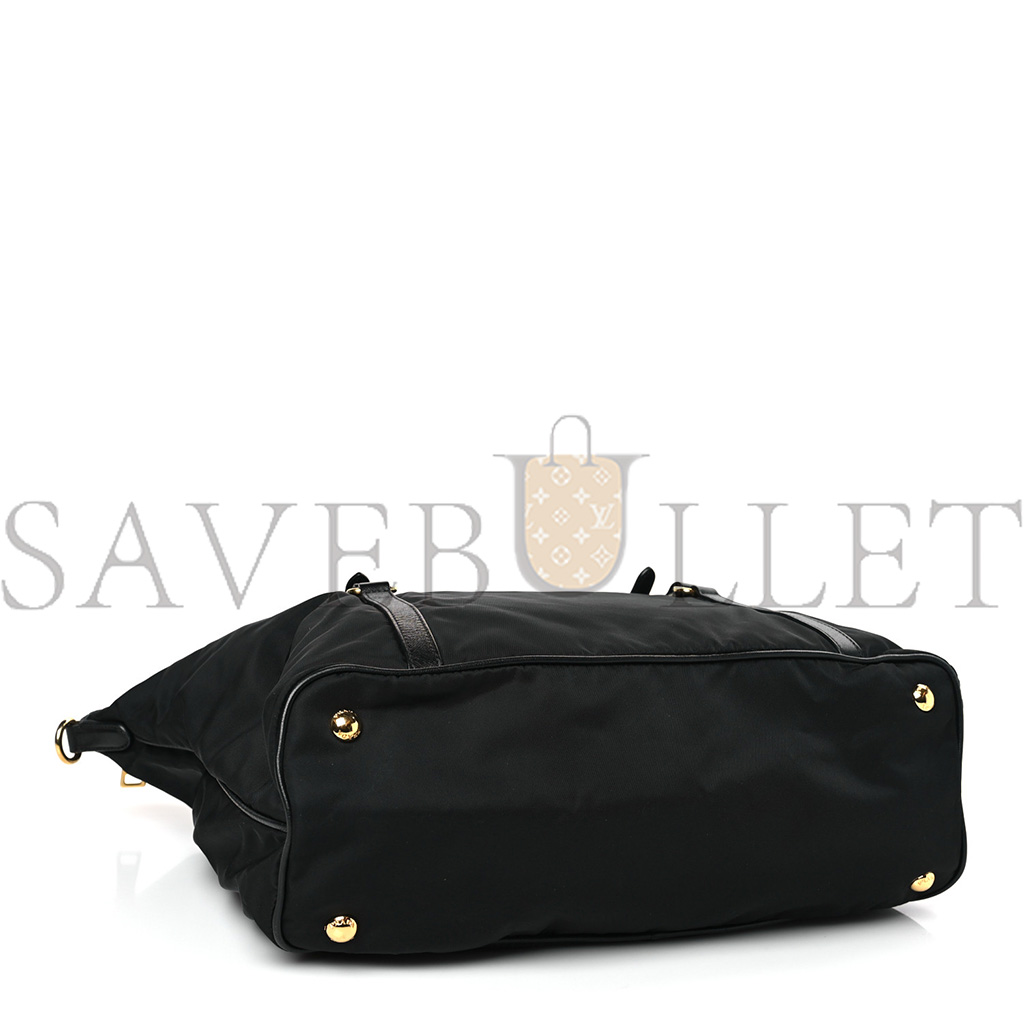PRADA SAFFIANO TESSUTO NYLON SHOPPING TOTE BLACK (36*30*14cm) PRADA SAFFIANO TESSUTO NYLON SHOPPING TOTE BLACK (36*30*14cm)