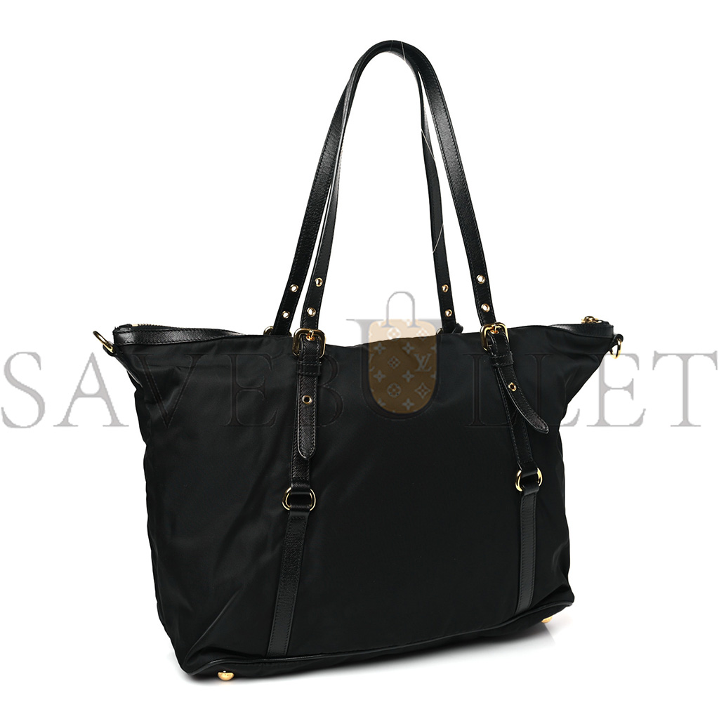 PRADA SAFFIANO TESSUTO NYLON SHOPPING TOTE BLACK (36*30*14cm) PRADA SAFFIANO TESSUTO NYLON SHOPPING TOTE BLACK (36*30*14cm)