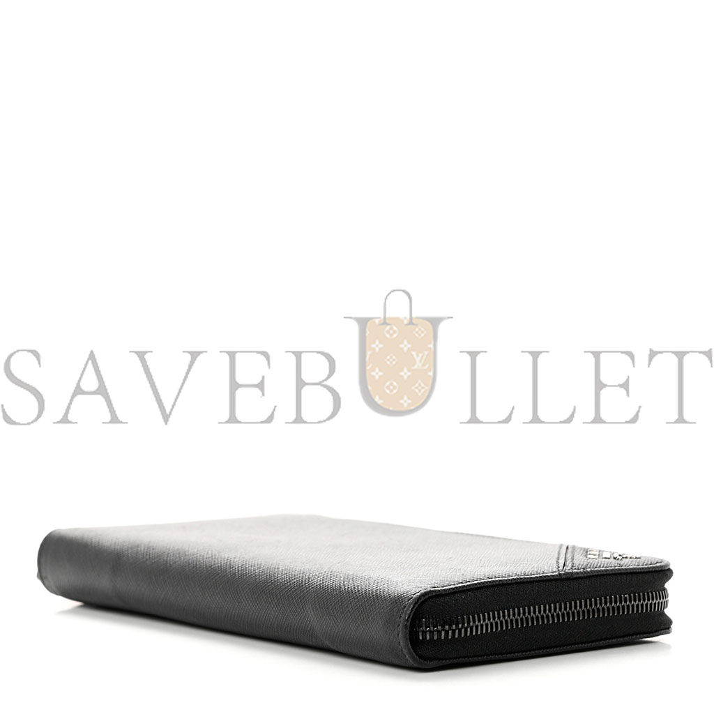 PRADA SAFFIANO METAL LARGE ZIP AROUND TRAVEL WALLET BLACK (21*11*3cm) PRADA SAFFIANO METAL LARGE ZIP AROUND TRAVEL WALLET BLACK (21*11*3cm)