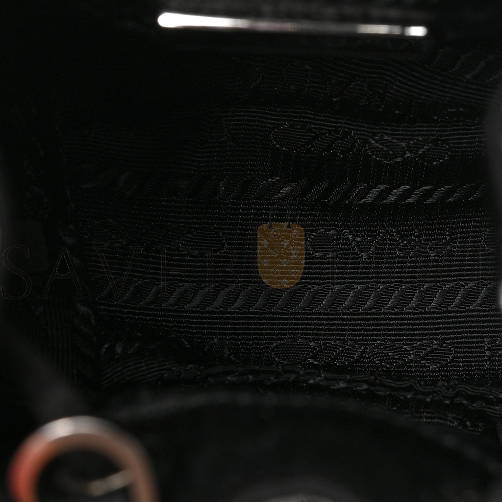PRADA SATIN CRYSTAL DRAWSTRING MINI POUCH BLACK (9*9*6cm) PRADA SATIN CRYSTAL DRAWSTRING MINI POUCH BLACK (9*9*6cm)