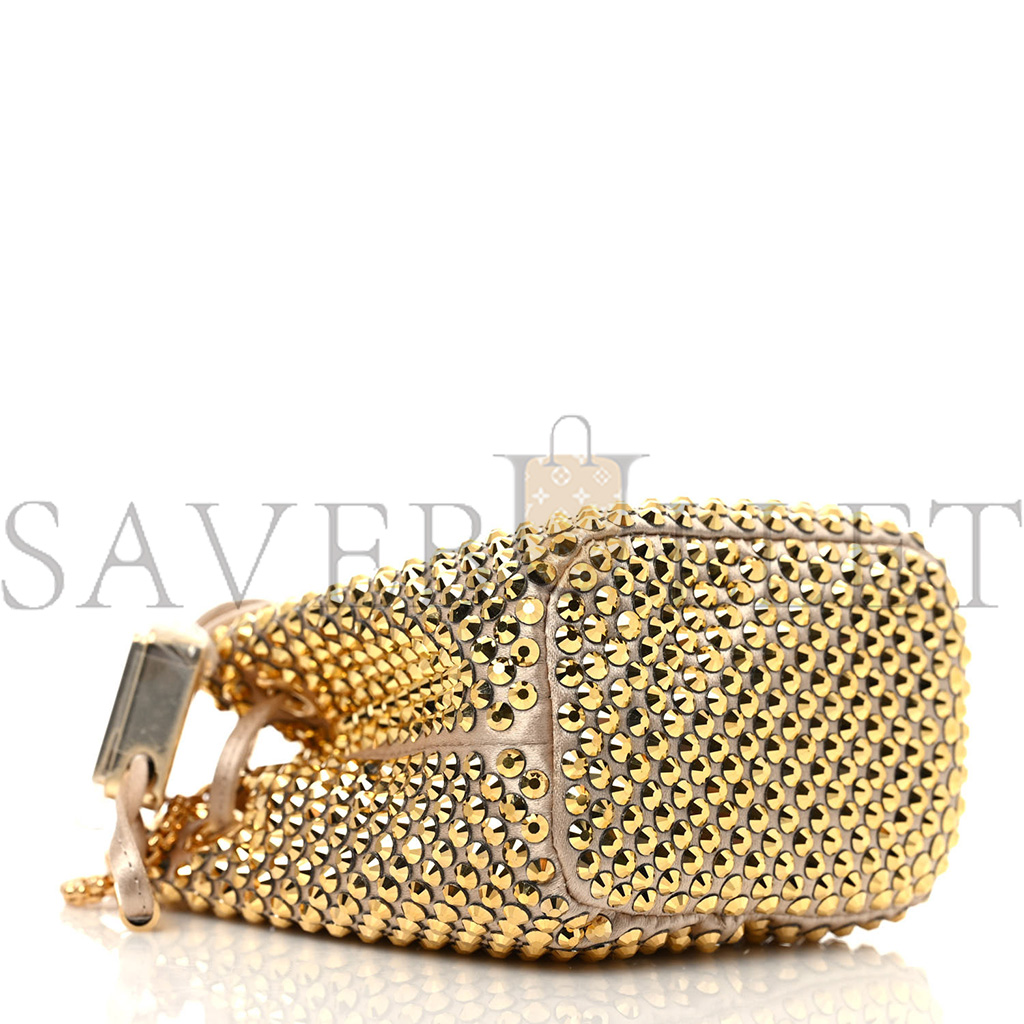 PRADA SATIN CRYSTAL DRAWSTRING MINI POUCH PLATINO (9*9*6cm) PRADA SATIN CRYSTAL DRAWSTRING MINI POUCH PLATINO (9*9*6cm)