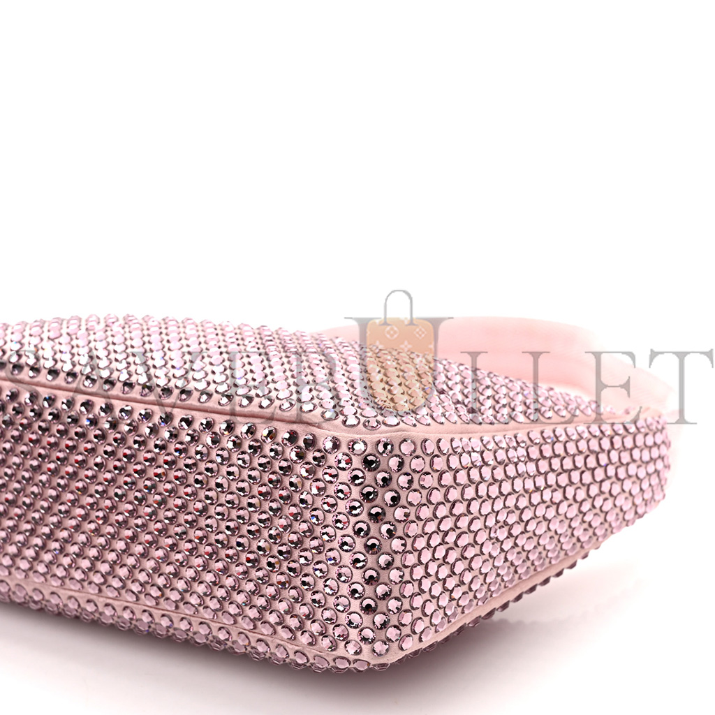 PRADA SATIN CRYSTAL MINI RE-EDITION 2000 BAG ALABASTRO (23*17*6cm) PRADA SATIN CRYSTAL MINI RE-EDITION 2000 BAG ALABASTRO (23*17*6cm)