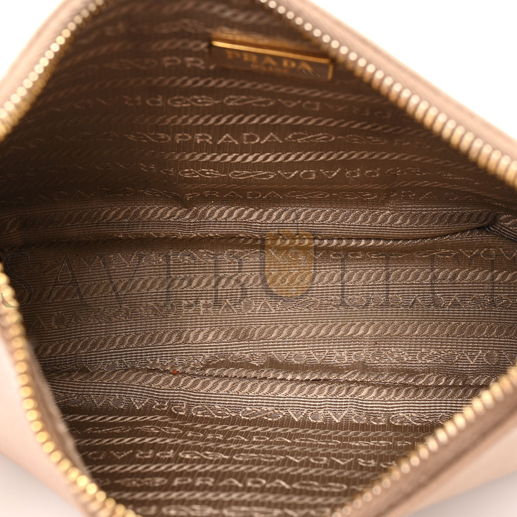 PRADA SAFFIANO RE-EDITION 2005 SHOULDER BAG CAMMEO BEIGE (22*18*6cm) PRADA SAFFIANO RE-EDITION 2005 SHOULDER BAG CAMMEO BEIGE (22*18*6cm)