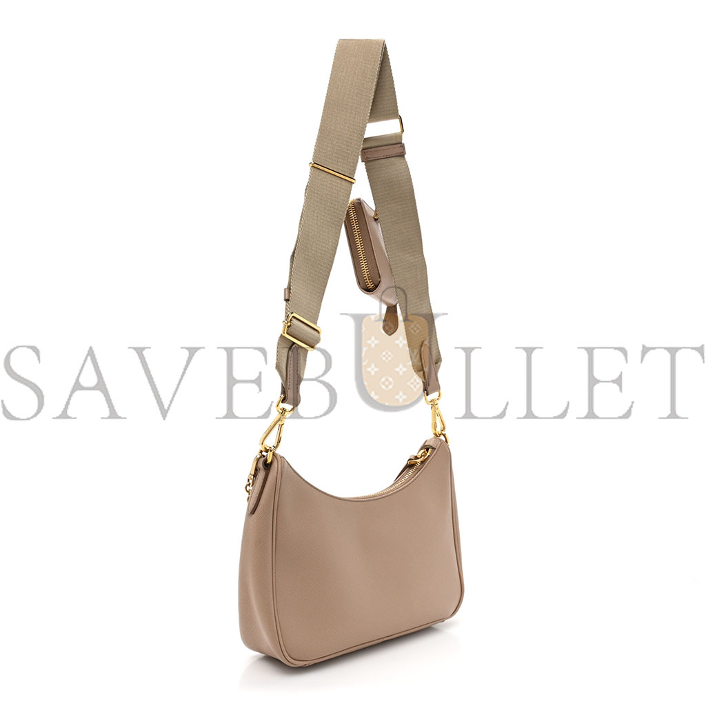 PRADA SAFFIANO RE-EDITION 2005 SHOULDER BAG CAMMEO BEIGE (22*18*6cm) PRADA SAFFIANO RE-EDITION 2005 SHOULDER BAG CAMMEO BEIGE (22*18*6cm)