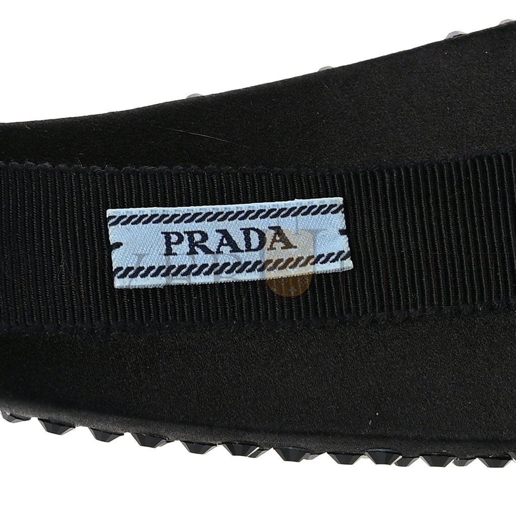 PRADA SATIN CRYSTAL EMBELLISHED HEADBAND BLACK PRADA SATIN CRYSTAL EMBELLISHED HEADBAND BLACK