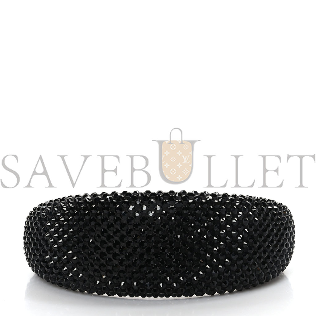 PRADA SATIN CRYSTAL EMBELLISHED HEADBAND BLACK PRADA SATIN CRYSTAL EMBELLISHED HEADBAND BLACK