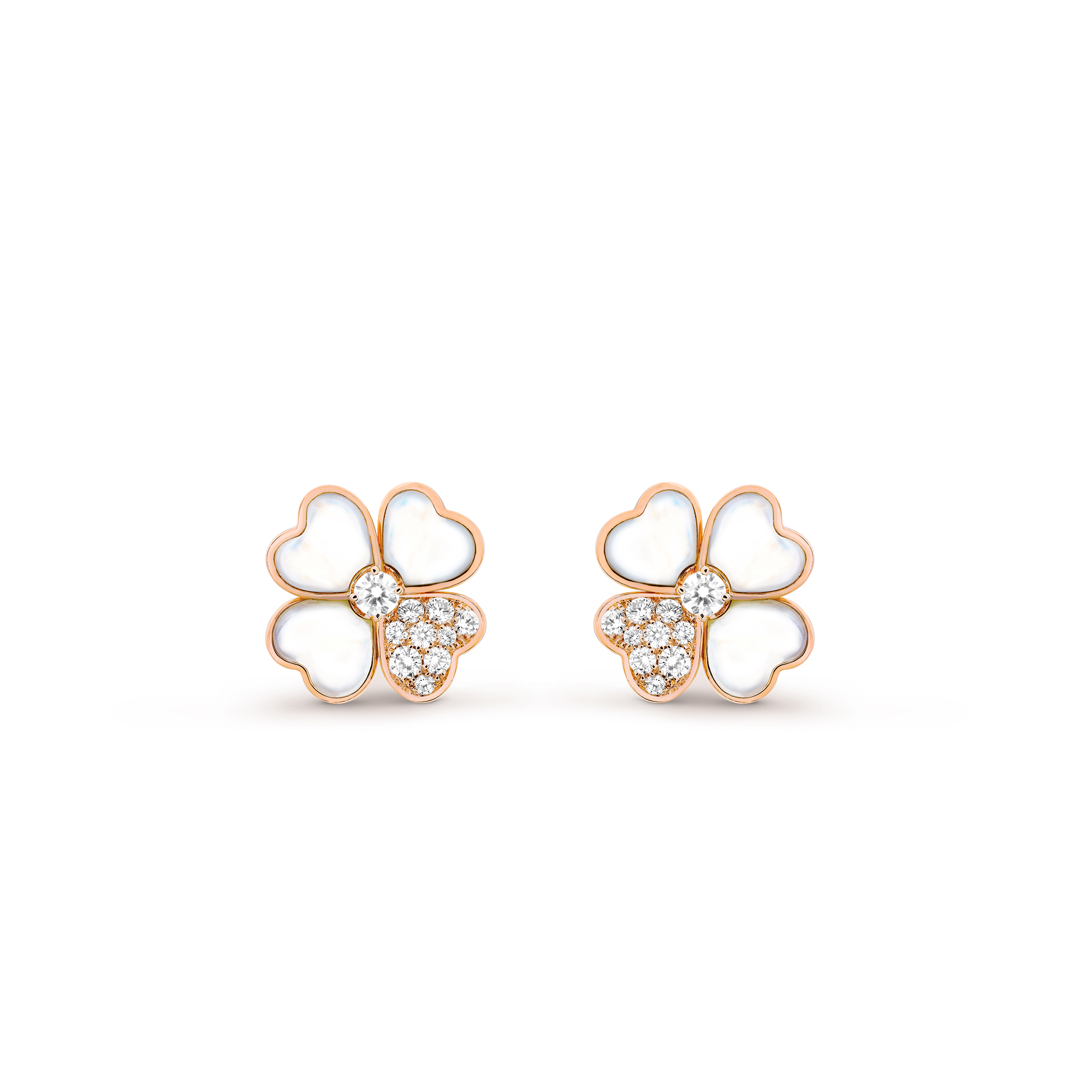 VAN CLEEF ARPELS COSMOS EARRINGS, SMALL MODEL - ROSE GOLD, DIAMOND, MOTHER-OF-PEARL VCARO5BX00 VAN CLEEF ARPELS COSMOS EARRINGS, SMALL MODEL - ROSE GOLD, DIAMOND, MOTHER-OF-PEARL VCARO5BX00