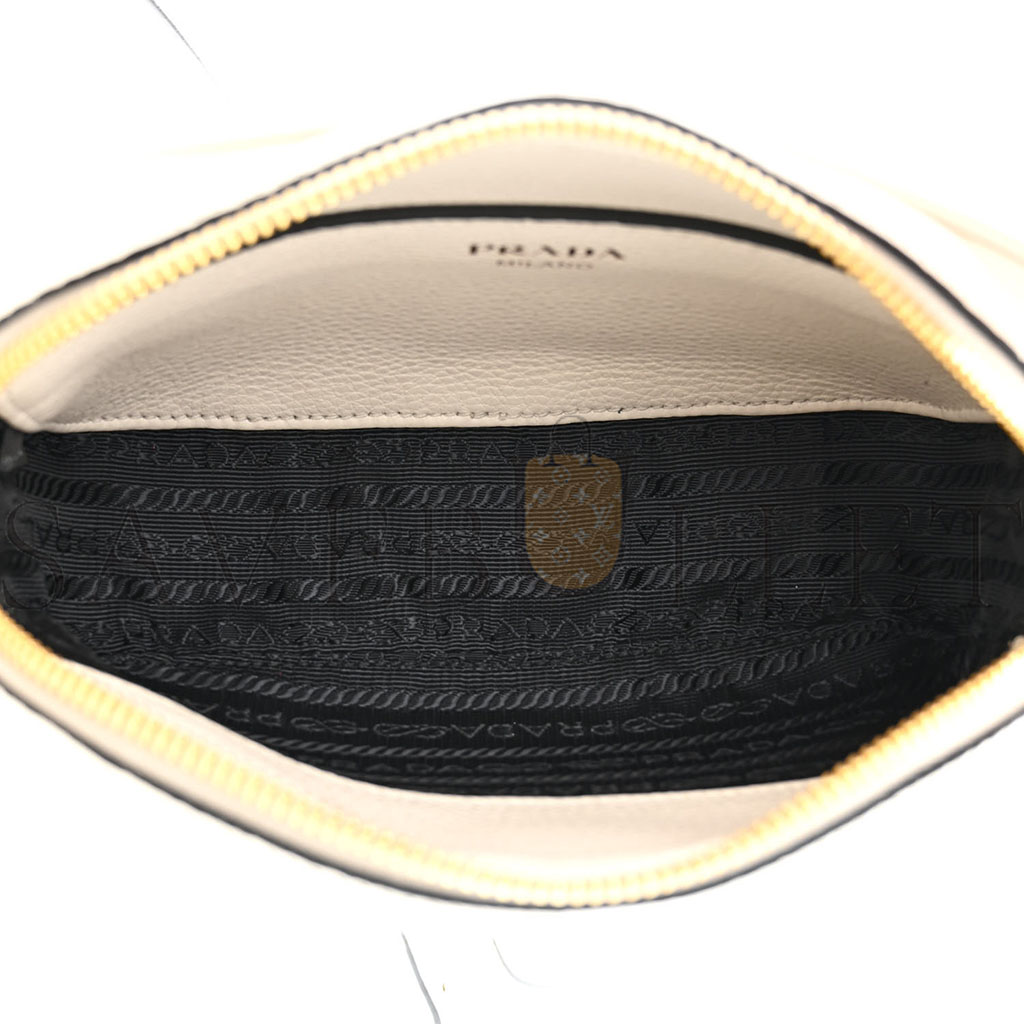 PRADA VITELLO DAINO CAMERA CROSSBODY BIANCO (19*12*2cm) PRADA VITELLO DAINO CAMERA CROSSBODY BIANCO (19*12*2cm)