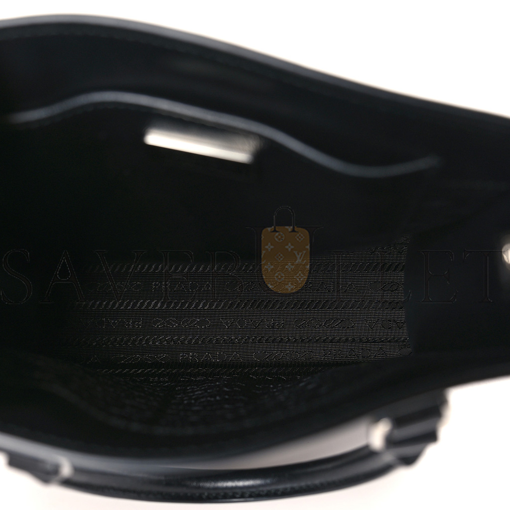 PRADA SOFT CALFSKIN SMALL SHOULDER BAG BLACK (19*17*6cm) PRADA SOFT CALFSKIN SMALL SHOULDER BAG BLACK (19*17*6cm)