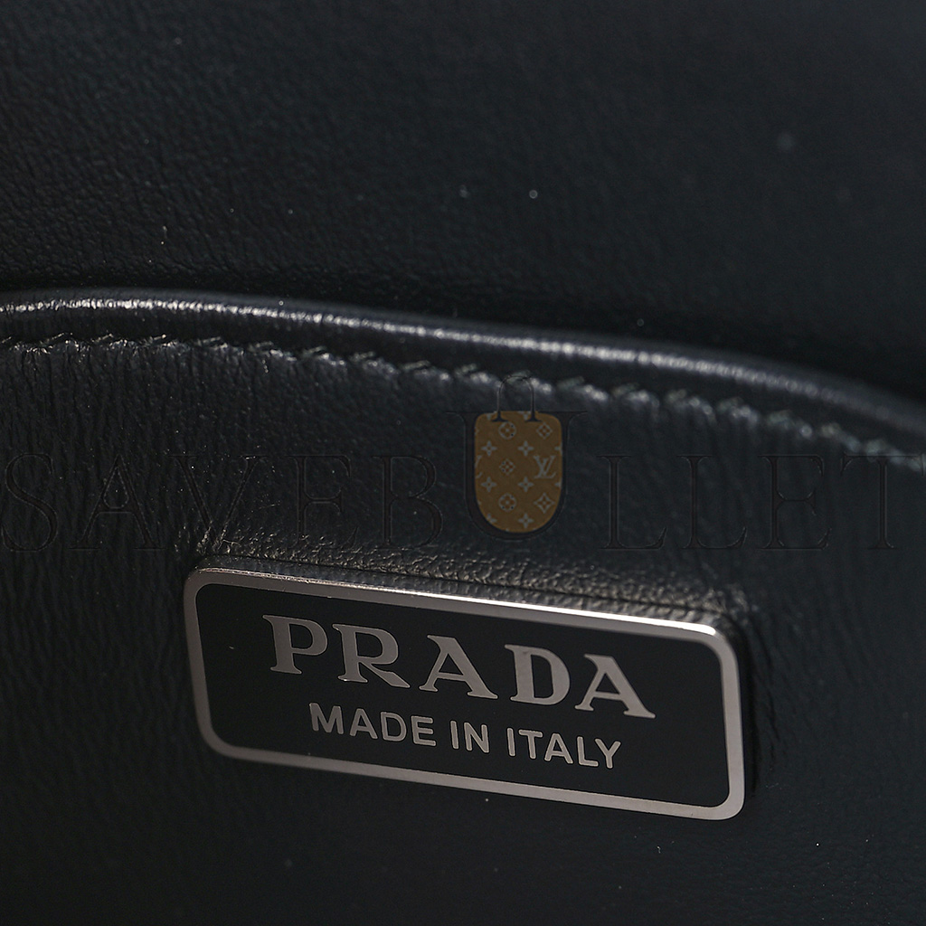 PRADA SOFT CALFSKIN SMALL SHOULDER BAG BLACK (19*17*6cm) PRADA SOFT CALFSKIN SMALL SHOULDER BAG BLACK (19*17*6cm)