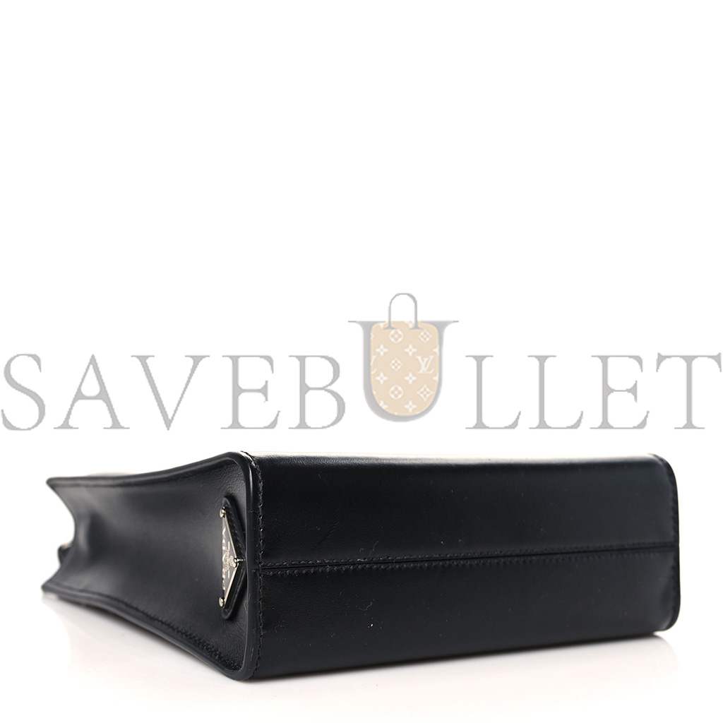 PRADA SOFT CALFSKIN SMALL SHOULDER BAG BLACK (19*17*6cm) PRADA SOFT CALFSKIN SMALL SHOULDER BAG BLACK (19*17*6cm)