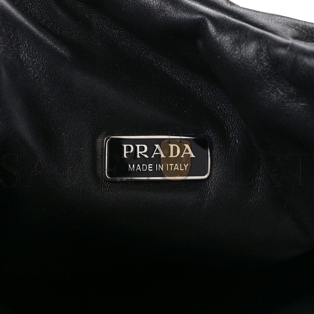 PRADA SOFT NAPPA MEDIUM PADDED SHOULDER BAG BLACK (30*25*11cm) PRADA SOFT NAPPA MEDIUM PADDED SHOULDER BAG BLACK (30*25*11cm)