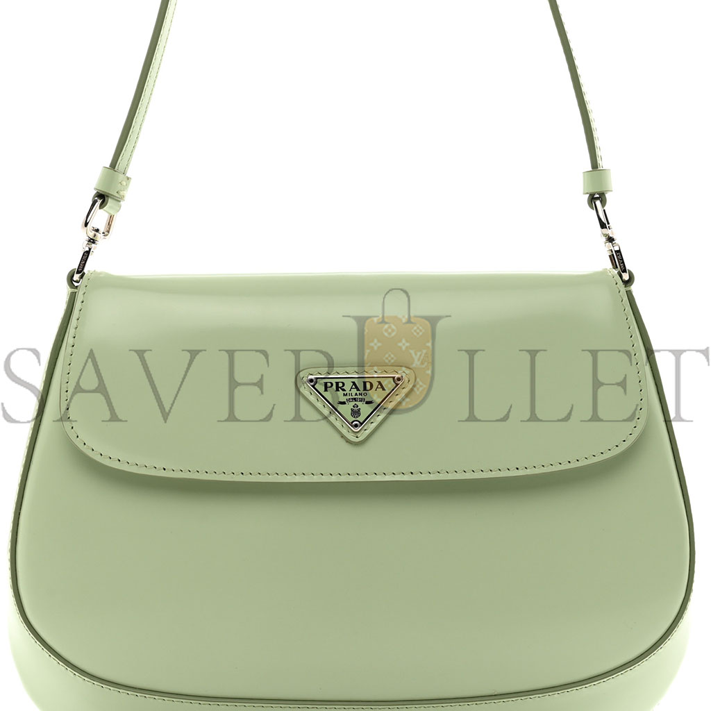 PRADA SPAZZOLATO CLEO FLAP SHOULDER BAG ACQUA (22*17*3cm) PRADA SPAZZOLATO CLEO FLAP SHOULDER BAG ACQUA (22*17*3cm)