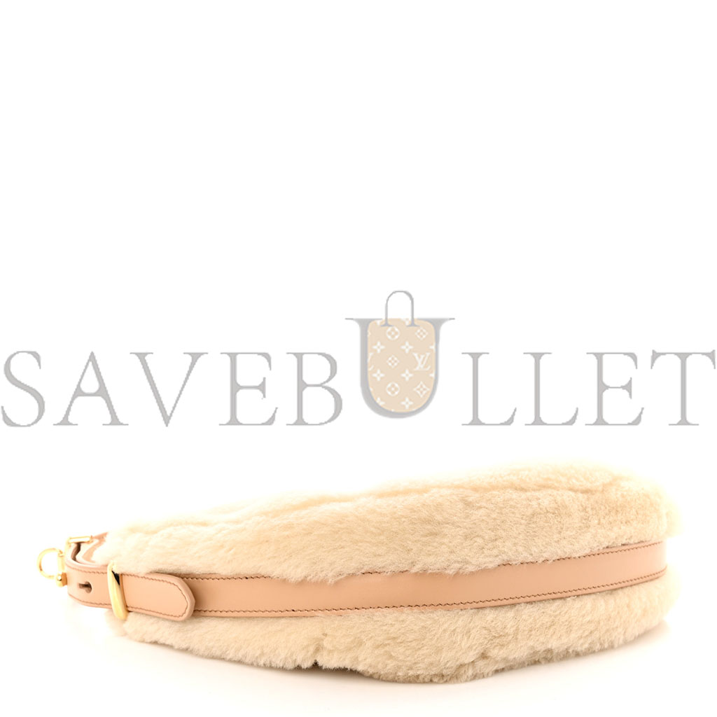 PRADA SHEARLING ARQUE SHOULDER BAG ECRU NOISETTE (23*19*6cm) PRADA SHEARLING ARQUE SHOULDER BAG ECRU NOISETTE (23*19*6cm)