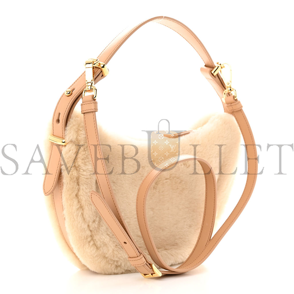 PRADA SHEARLING ARQUE SHOULDER BAG ECRU NOISETTE (23*19*6cm) PRADA SHEARLING ARQUE SHOULDER BAG ECRU NOISETTE (23*19*6cm)