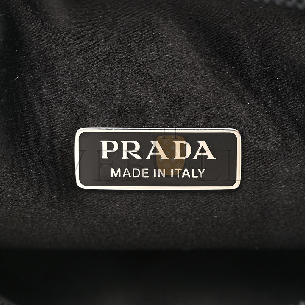 PRADA SATIN CRYSTAL MINI RE-EDITION 2000 BAG BLACK (22*17*6cm) PRADA SATIN CRYSTAL MINI RE-EDITION 2000 BAG BLACK (22*17*6cm)