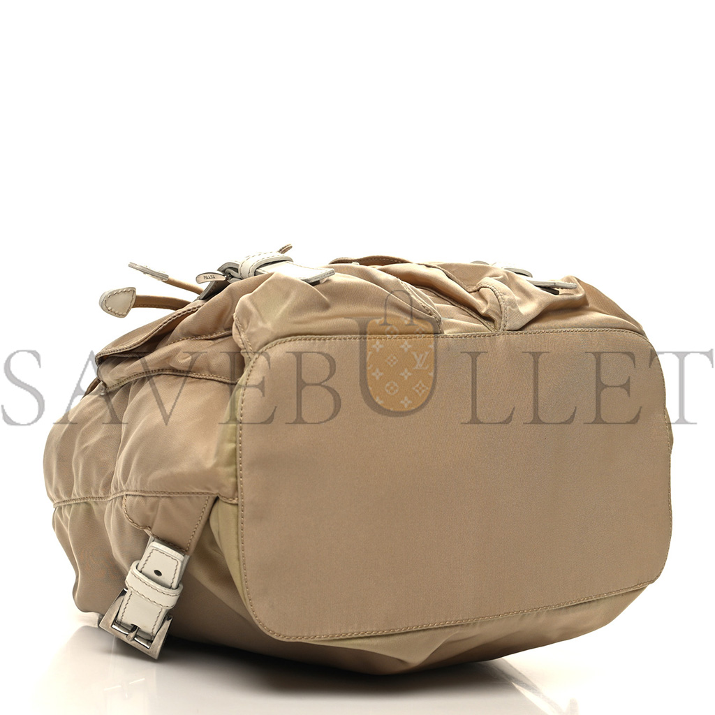 PRADA TESSUTO NYLON VELA SMALL BACKPACK CAMMELLO BLANCO (25*24*12cm) PRADA TESSUTO NYLON VELA SMALL BACKPACK CAMMELLO BLANCO (25*24*12cm)