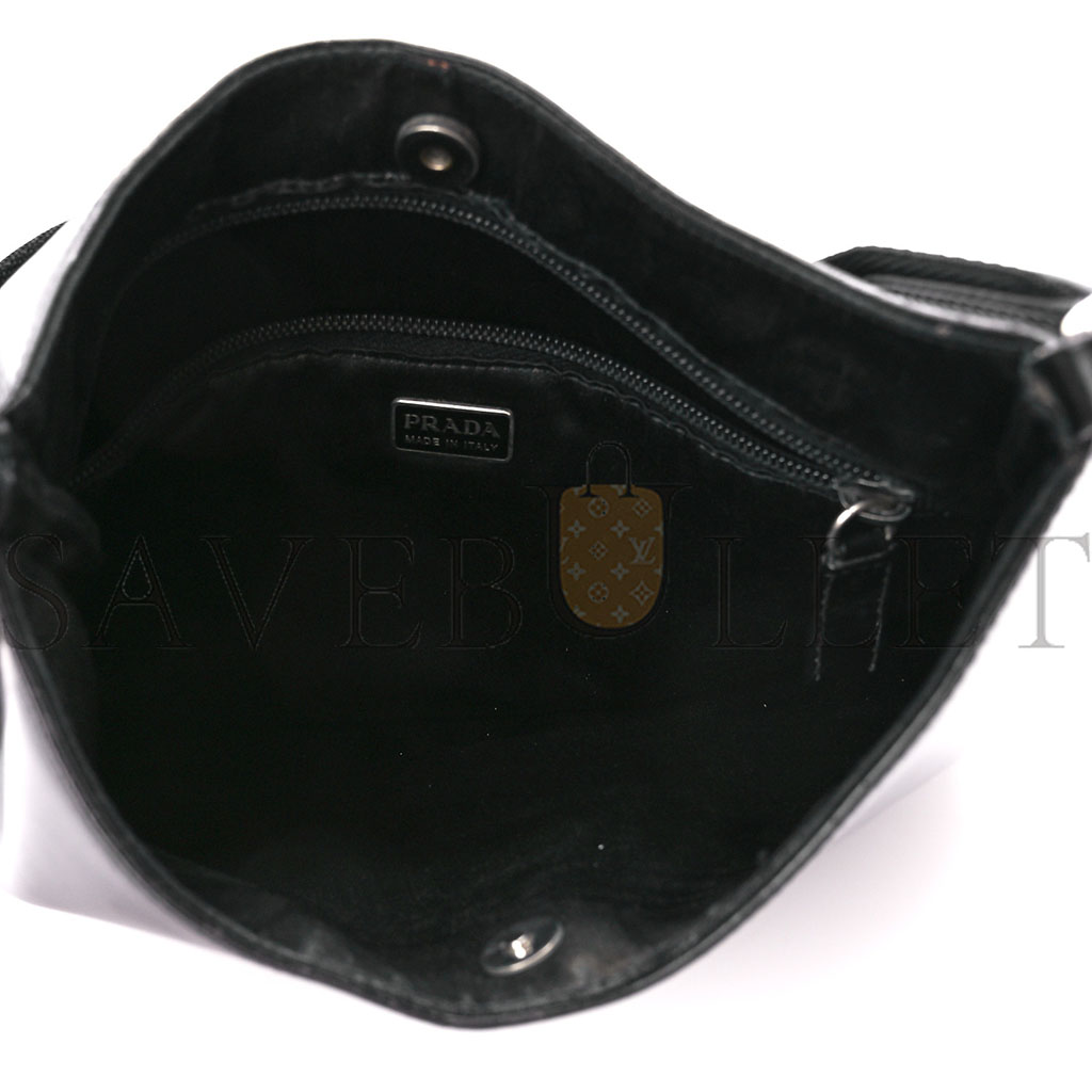 PRADA VITELLO TREND CLEO SHOULDER BAG BLACK (27*18*6cm) PRADA VITELLO TREND CLEO SHOULDER BAG BLACK (27*18*6cm)