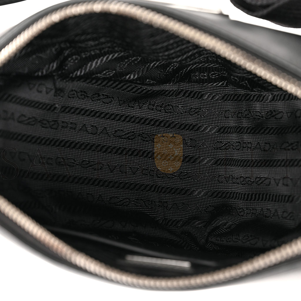 PRADA SOFTY CALFSKIN TRIANGLE SHOULDER BAG BLACK (28*16*10cm) PRADA SOFTY CALFSKIN TRIANGLE SHOULDER BAG BLACK (28*16*10cm)