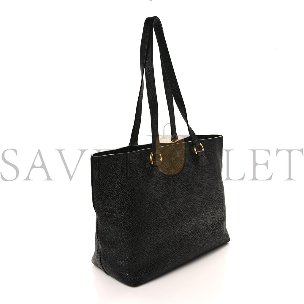 PRADA VITELLO DAINO EMBOSSED LOGO TOTE BLACK (30*26*14cm) PRADA VITELLO DAINO EMBOSSED LOGO TOTE BLACK (30*26*14cm)