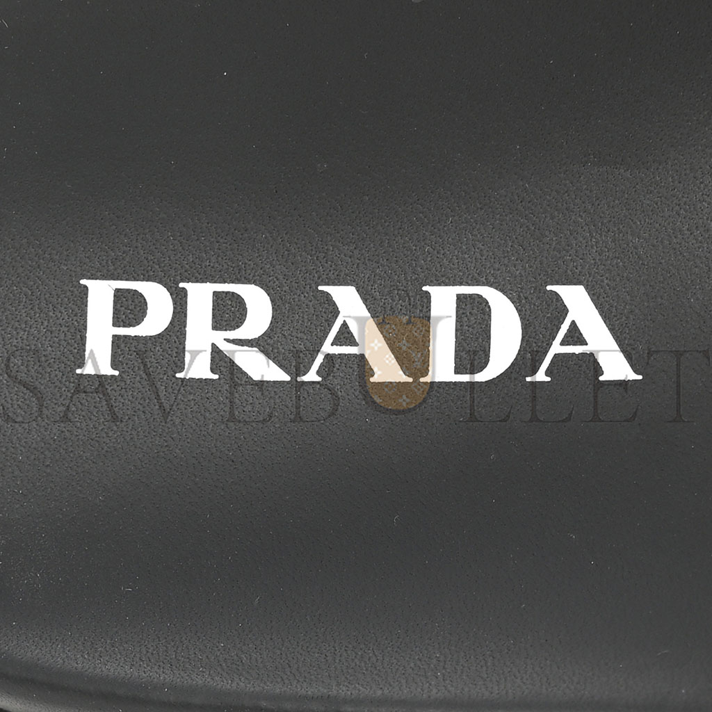 PRADA SHEARLING METAL TRIANGLE LOGO LUG SOLE 20MM SLIDE SANDALS 41 BLACK PRADA SHEARLING METAL TRIANGLE LOGO LUG SOLE 20MM SLIDE SANDALS 41 BLACK
