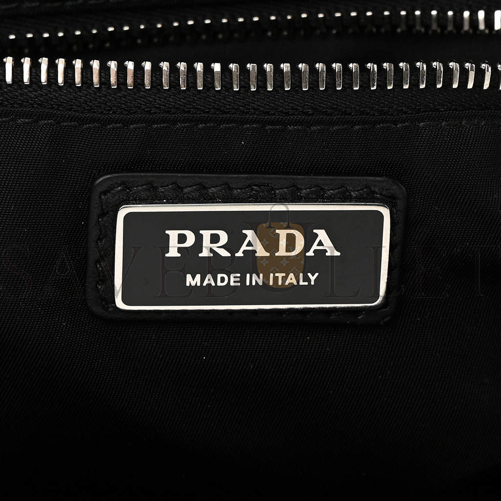 PRADA TESSUTO RE-NYLON LOGO PRINT BELT BAG BLACK (22*13*6cm) PRADA TESSUTO RE-NYLON LOGO PRINT BELT BAG BLACK (22*13*6cm)