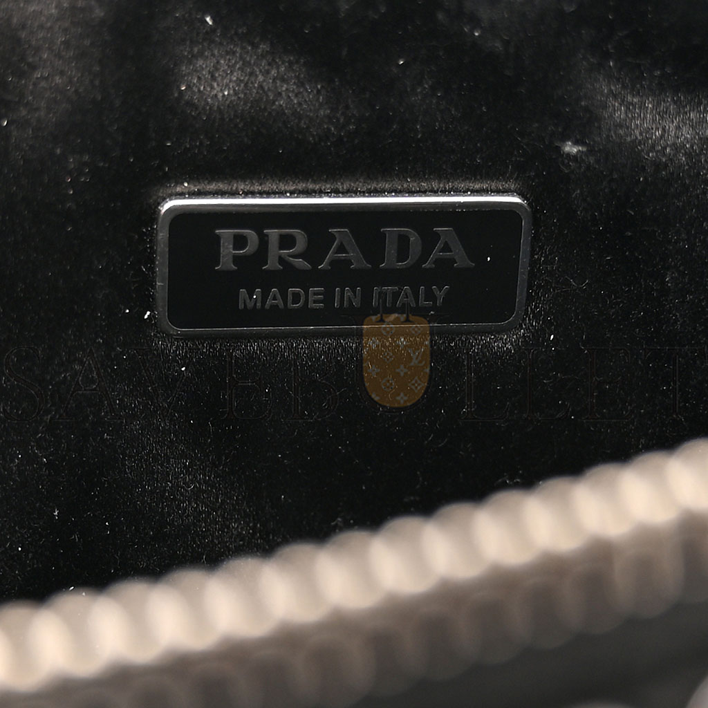 PRADA SATIN CRYSTAL TRIANGLE POUCH CRISTAL (26*15*6cm) PRADA SATIN CRYSTAL TRIANGLE POUCH CRISTAL (26*15*6cm)