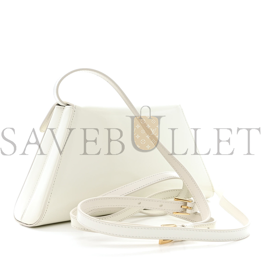 PRADA SPAZZOLATO FLAP SHOULDER BAG WHITE (29*14*6cm) PRADA SPAZZOLATO FLAP SHOULDER BAG WHITE (29*14*6cm)