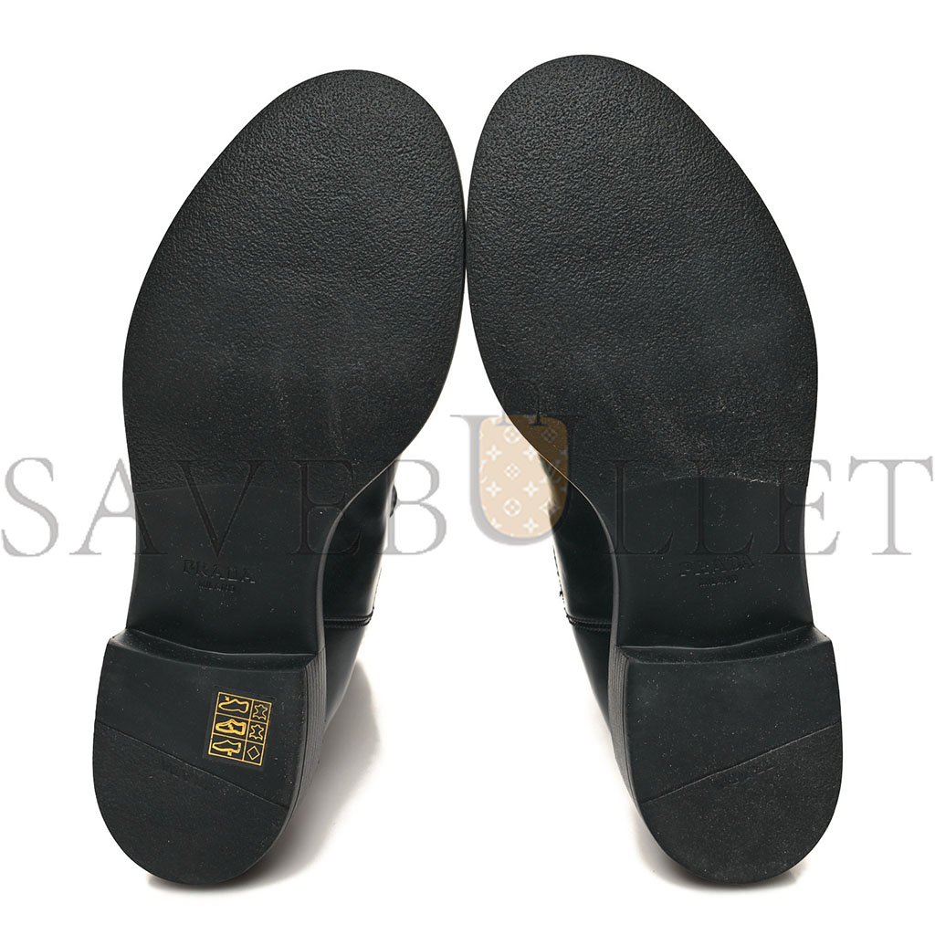 PRADA SPAZZOLATO METAL TRIANGLE LOGO 50MM CHELSEA BOOTS 38 BLACK PRADA SPAZZOLATO METAL TRIANGLE LOGO 50MM CHELSEA BOOTS 38 BLACK