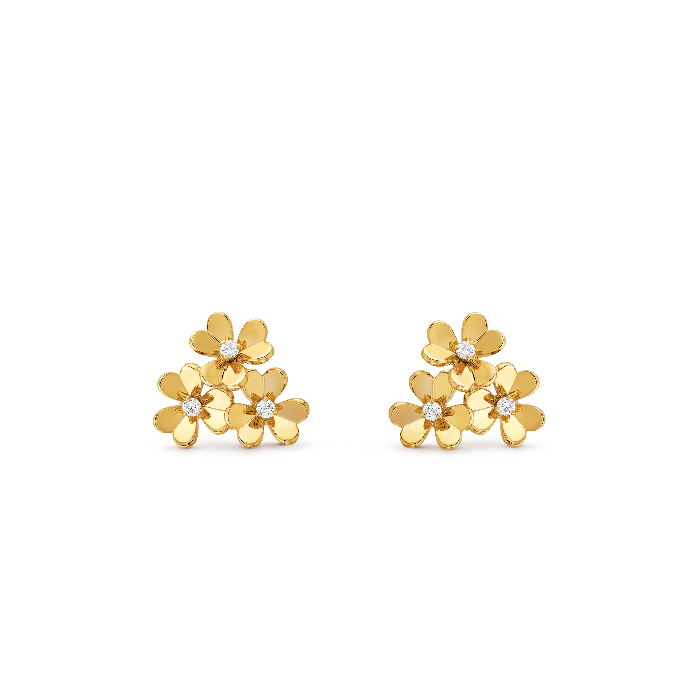 VAN CLEEF ARPELS FRIVOLE EARRINGS, 3 FLOWERS, MINI MODEL - YELLOW GOLD, DIAMOND VCARP2DV00 VAN CLEEF ARPELS FRIVOLE EARRINGS, 3 FLOWERS, MINI MODEL - YELLOW GOLD, DIAMOND VCARP2DV00