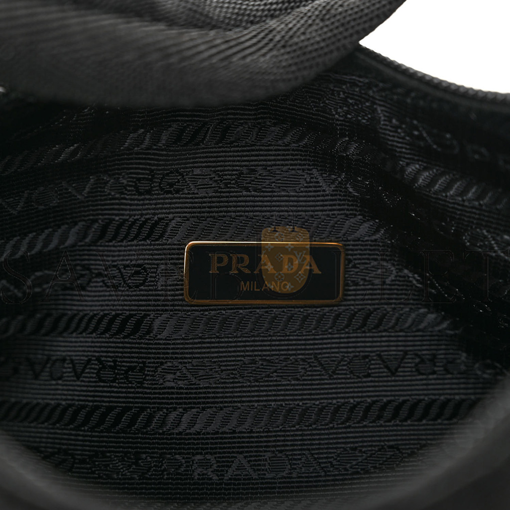 PRADA TESSUTO NYLON IMPUNTU QUILTED SHOULDER BAG BLACK (23*13*6cm) PRADA TESSUTO NYLON IMPUNTU QUILTED SHOULDER BAG BLACK (23*13*6cm)